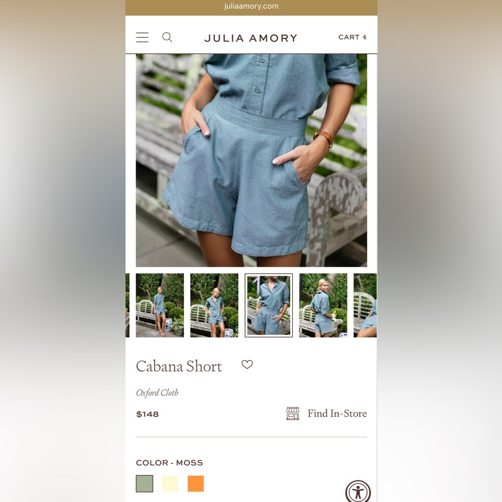 Julia Amory Blue Oxford Cabana Shorts Small New With Tags! - Picture 13 of 13